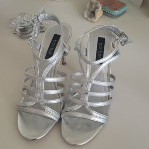 Silver strappy sandals